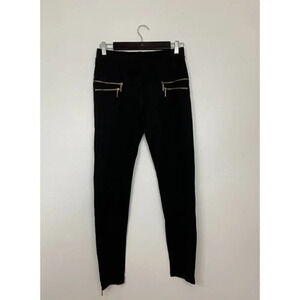 Vicinity - Zippered Black Moto Leggings